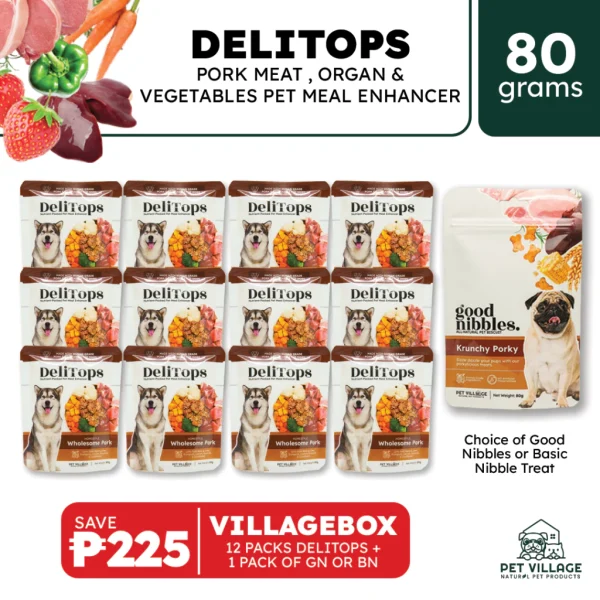 Pet Village - DeliTops - Pet Meal Topper - Pork and Vegetables - Bundle Pack